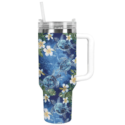 Shineful Tumbler Blue Tropical Sea Turtle