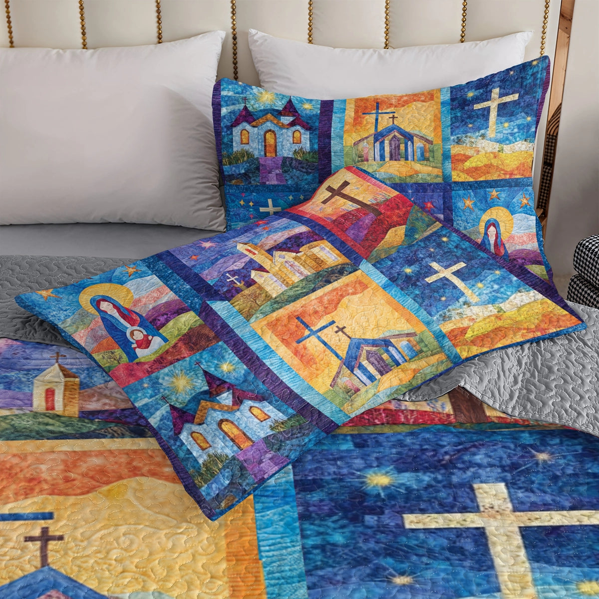 Shineful All Season Quilt 3-Piece Set God Churches of Faith