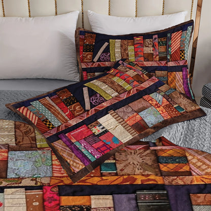 Shineful All Season Quilt 3-Piece Set Retro Library Book