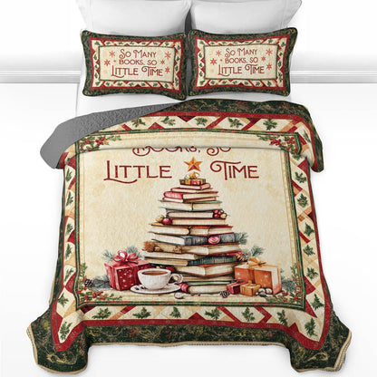 Shineful All Season Quilt 3-teiliges Set Buchliebhaber-Weihnachten