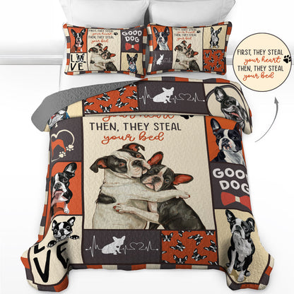 Shineful All Season Quilt 3-Piece Set Heart and Furry Thieves