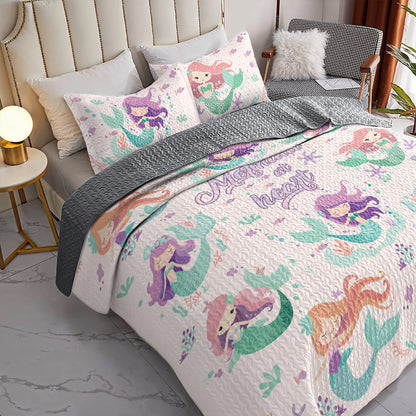 Shineful All Season Quilt 3-Piece Set Mermaid At Heart