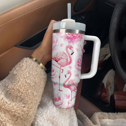 Shiny Tumbler Blossom Pfingstrose Flamingo