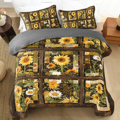 Shineful All Season Quilt 3-Piece Set Sunflower Serenade