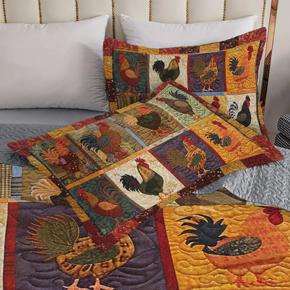 Shineful All Season Quilt 3-Piece Set Country Farm Chicken