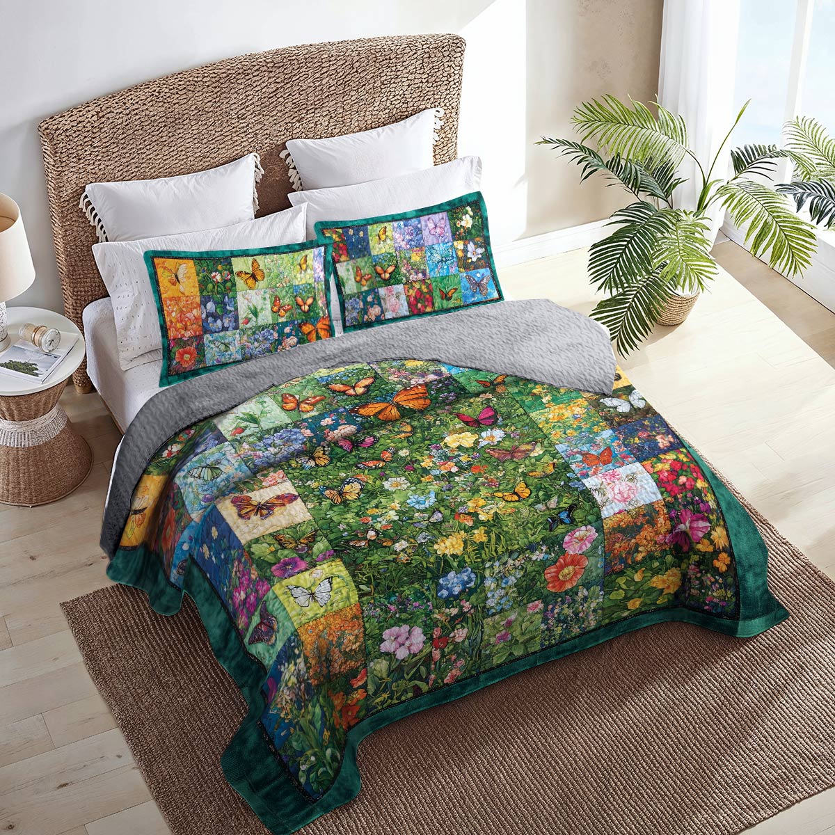 Shineful All Season Quilt 3-Piece Set Butterfly Haven