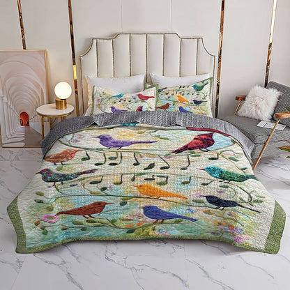 Shineful All Season Quilt 3-Piece Set Singing Birds