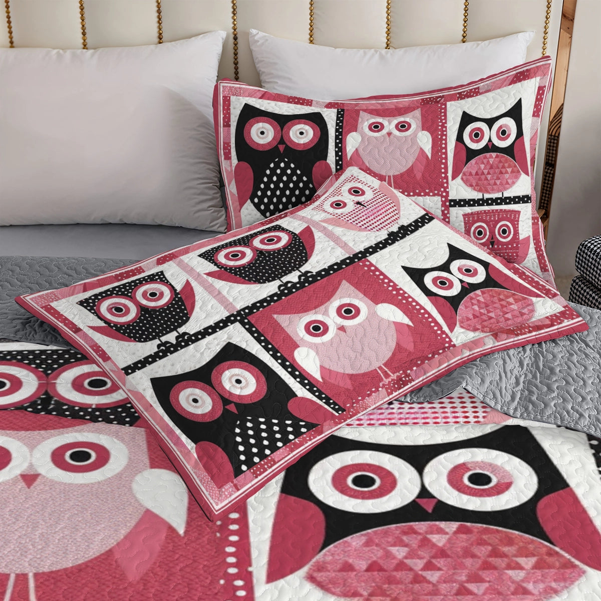 Shineful All Season Quilt 3-Piece Set Charming Owl