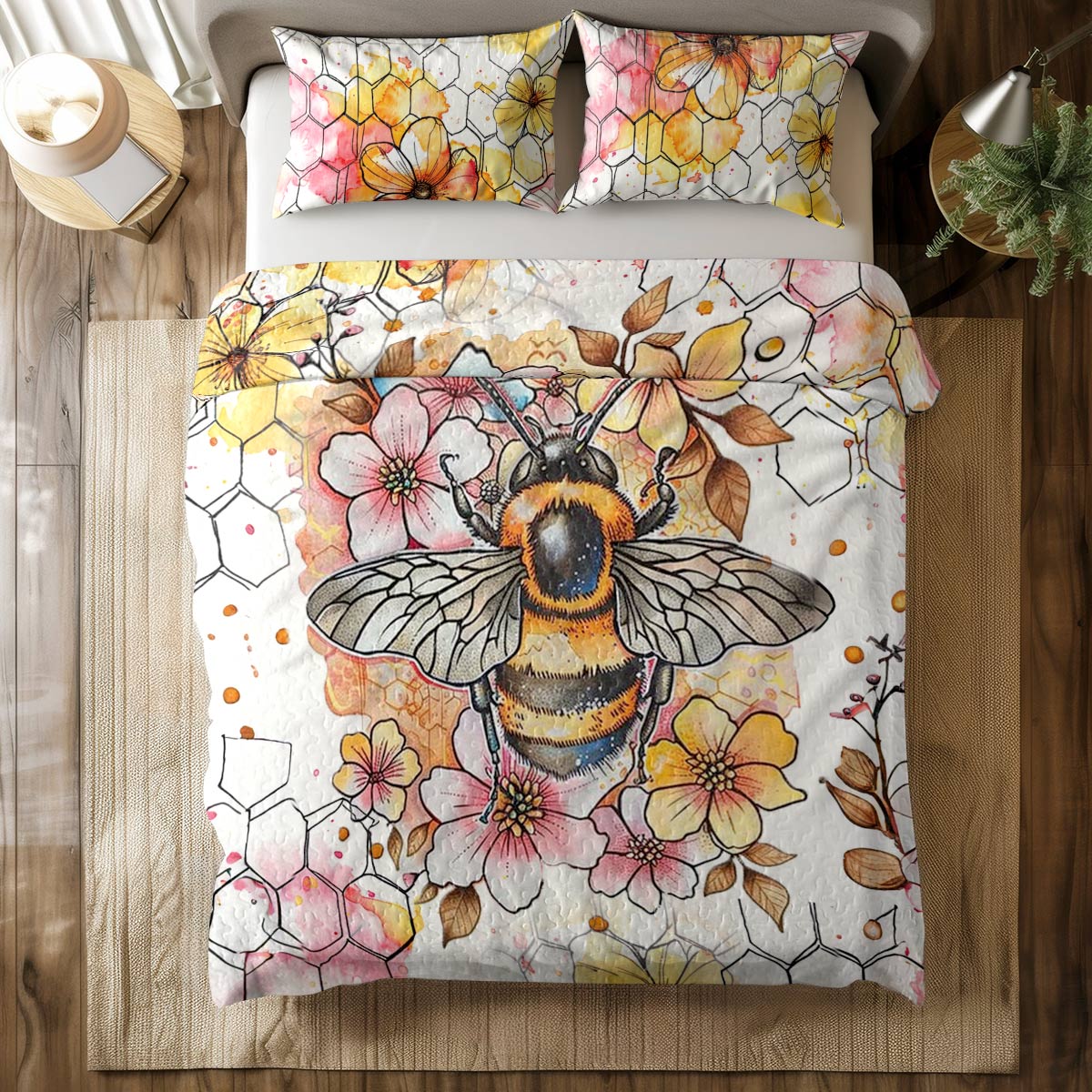 Shineful All Season Quilt 3-Piece Set Bee Blossom