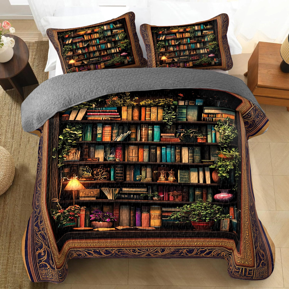 Shineful All Season Quilt 3-Piece Set - Book Nook