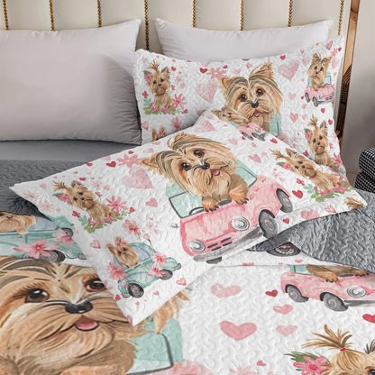 Shineful All Season Quilt 3-Piece Set Lovely Yorkie