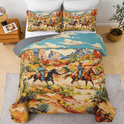 Shineful All Season Quilt 3-Piece Set Canyon Trails Cowboy