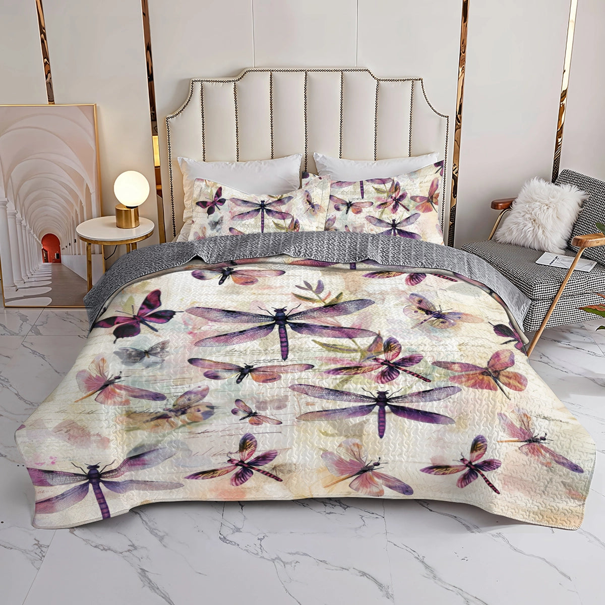 Shineful All Season Quilt 3-Piece Set Dragonfly Dreams