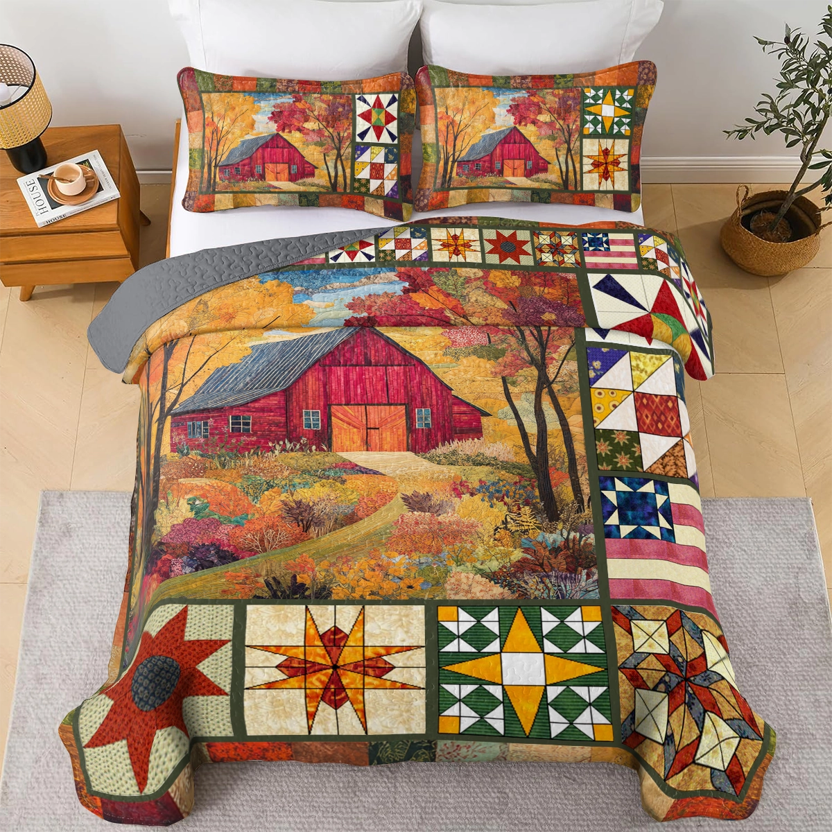 Shineful All Season Quilt 3-Piece Set Autumn Harvest