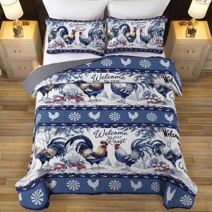 Shineful All Season Quilt 3-Piece Set Chicken Roost