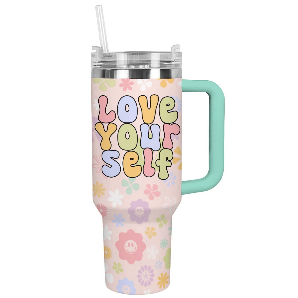 Groovy 40 Oz Shineful™ Tumbler Love Your Self Nl09 Turquoise Blue 40Oz