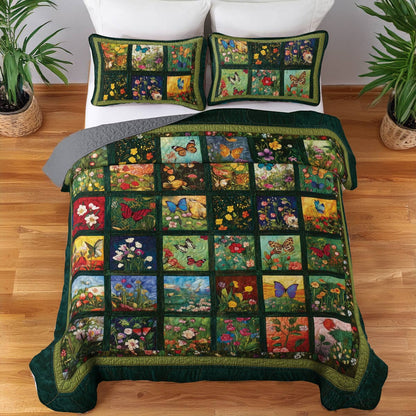 Shineful All Season Quilt 3-Piece Set Butterfly Garden