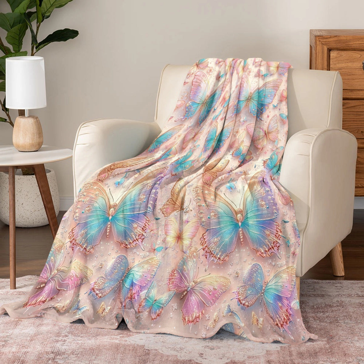 Shineful Fleece Blanket Butterfly Fluttering Fantasy