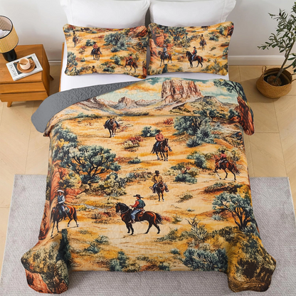 Shineful All Season Quilt 3-Piece Set Cowboy Plains