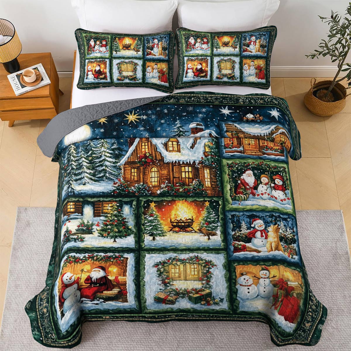 Shineful All Season Quilt 3-Piece Set Christmas Eve