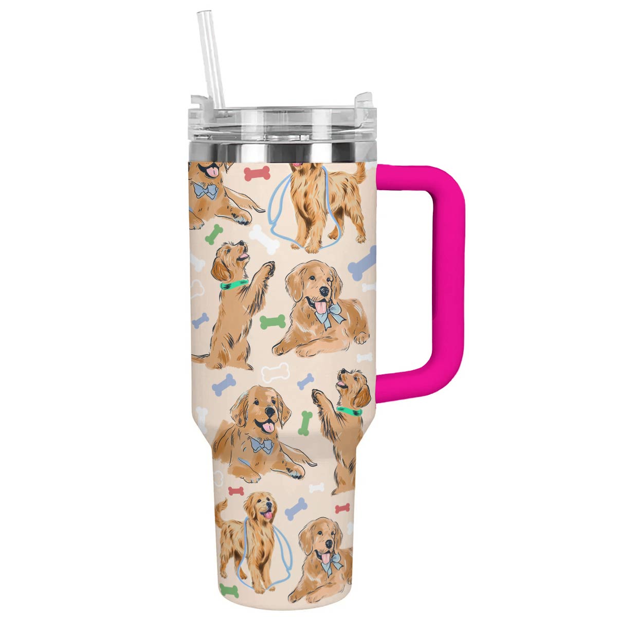 Dog 40 Oz Shineful™ Tumbler Golden Retriever Nl09 Hot Pink 40Oz