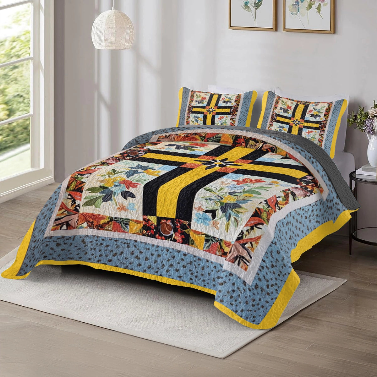 Shineful All Season Quilt 3-Piece Set God Sunny Blooms