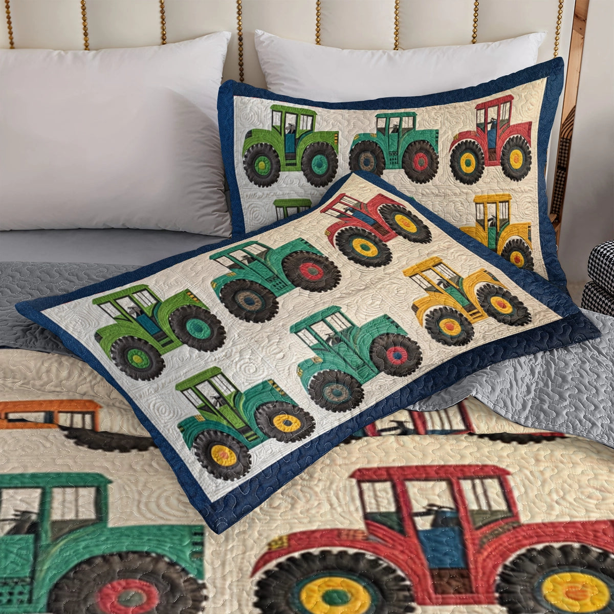 Shineful All Season Quilt 3-Piece Set Tractor Trails