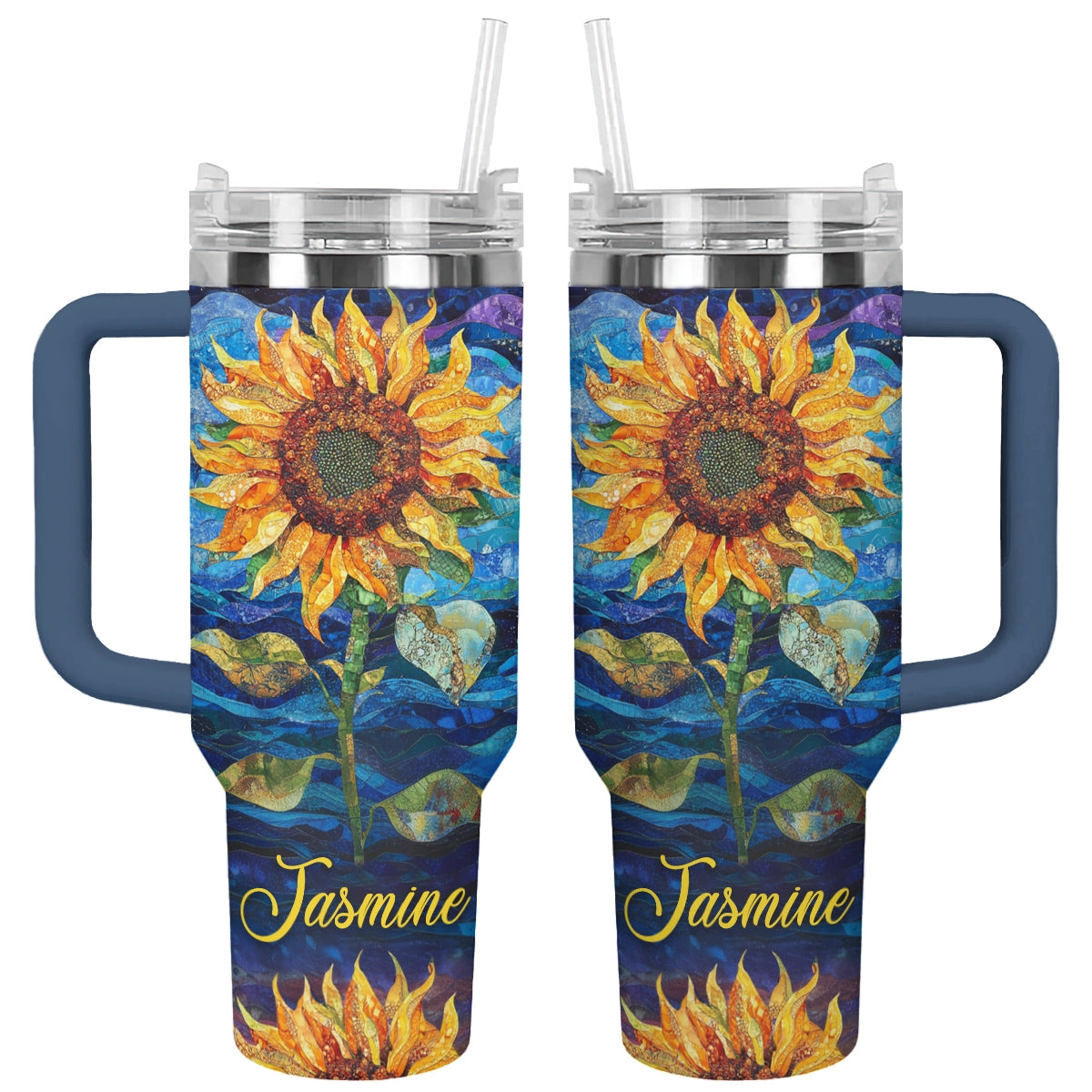 Shineful Tumbler Personalized Beautiful Sunflower Starry Night