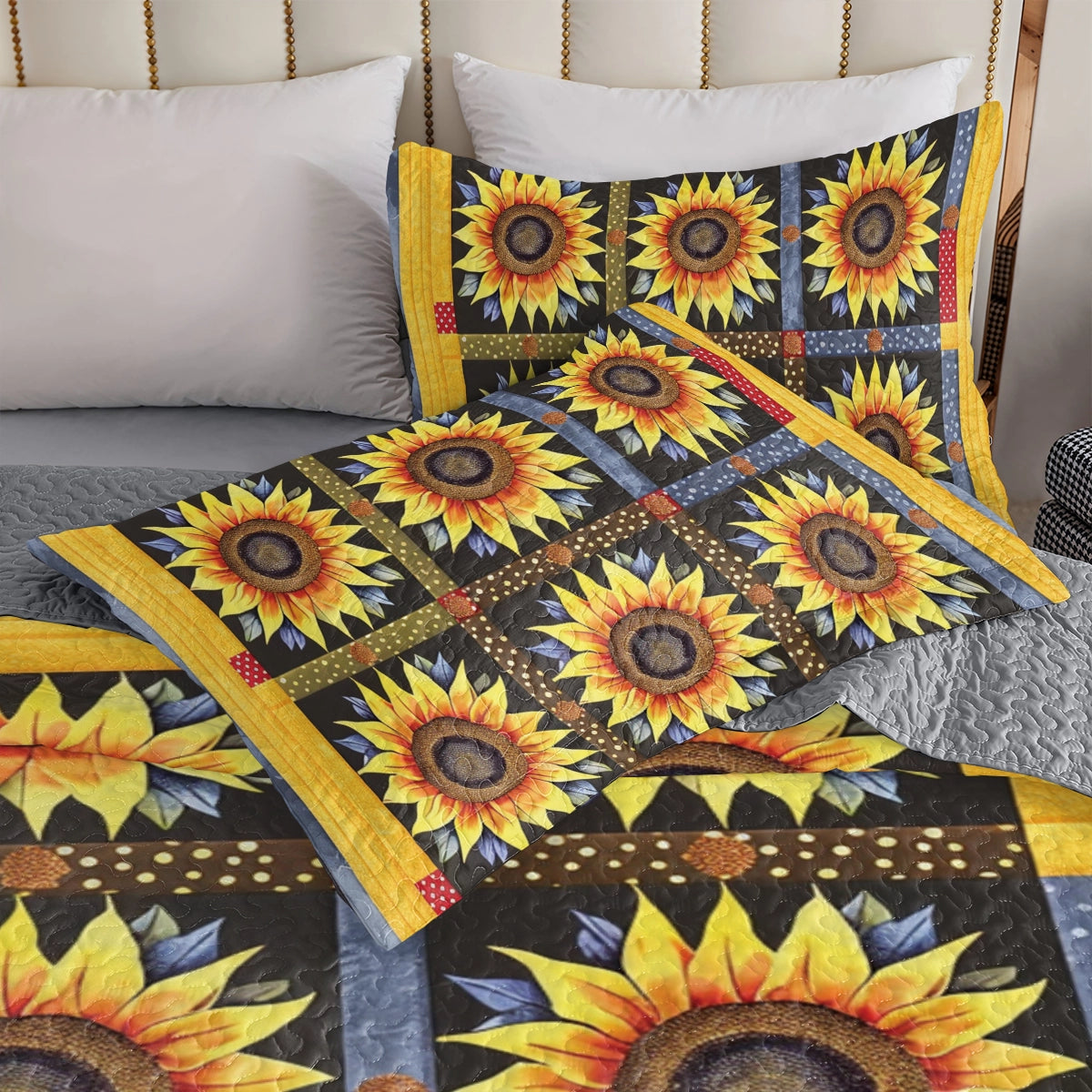 Shineful All Season Quilt 3-Piece Set Sunflower Sunny Meadow