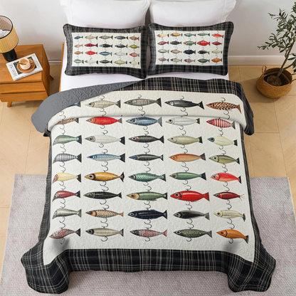 Shineful All Season Quilt 3-Piece Set Fish Frenzy