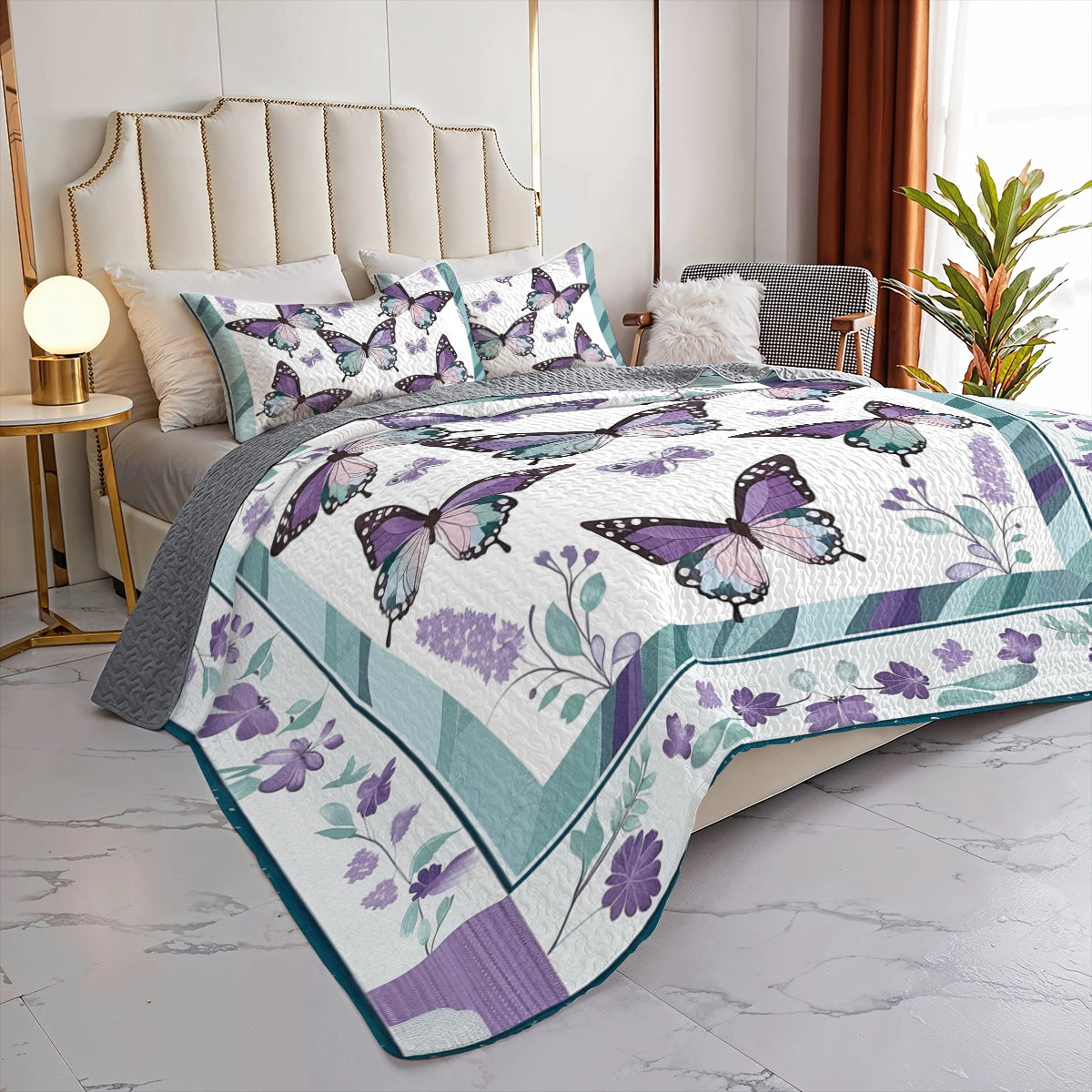 Shineful All Season Quilt 3-Piece Set Butterfly Bliss