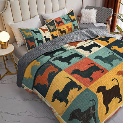 Shineful All Season Quilt 3-Piece Set Dachshund Mosaic