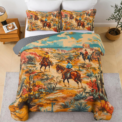 Shineful All Season Quilt 3-Piece Set Desert Trails Cowboy