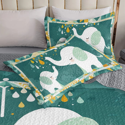 Shineful All Season Quilt 3-Piece Set Elephant Good Dream