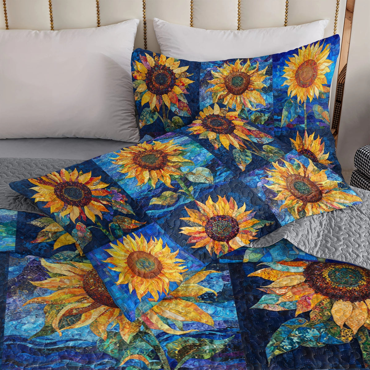 Shineful All Season Quilt 3-teiliges Set Vibrant Sunflower Dreams