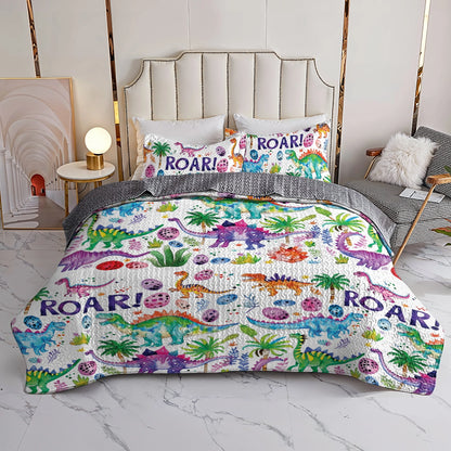 Shineful All Season Quilt 3-Piece Set Dinosaur Dreams