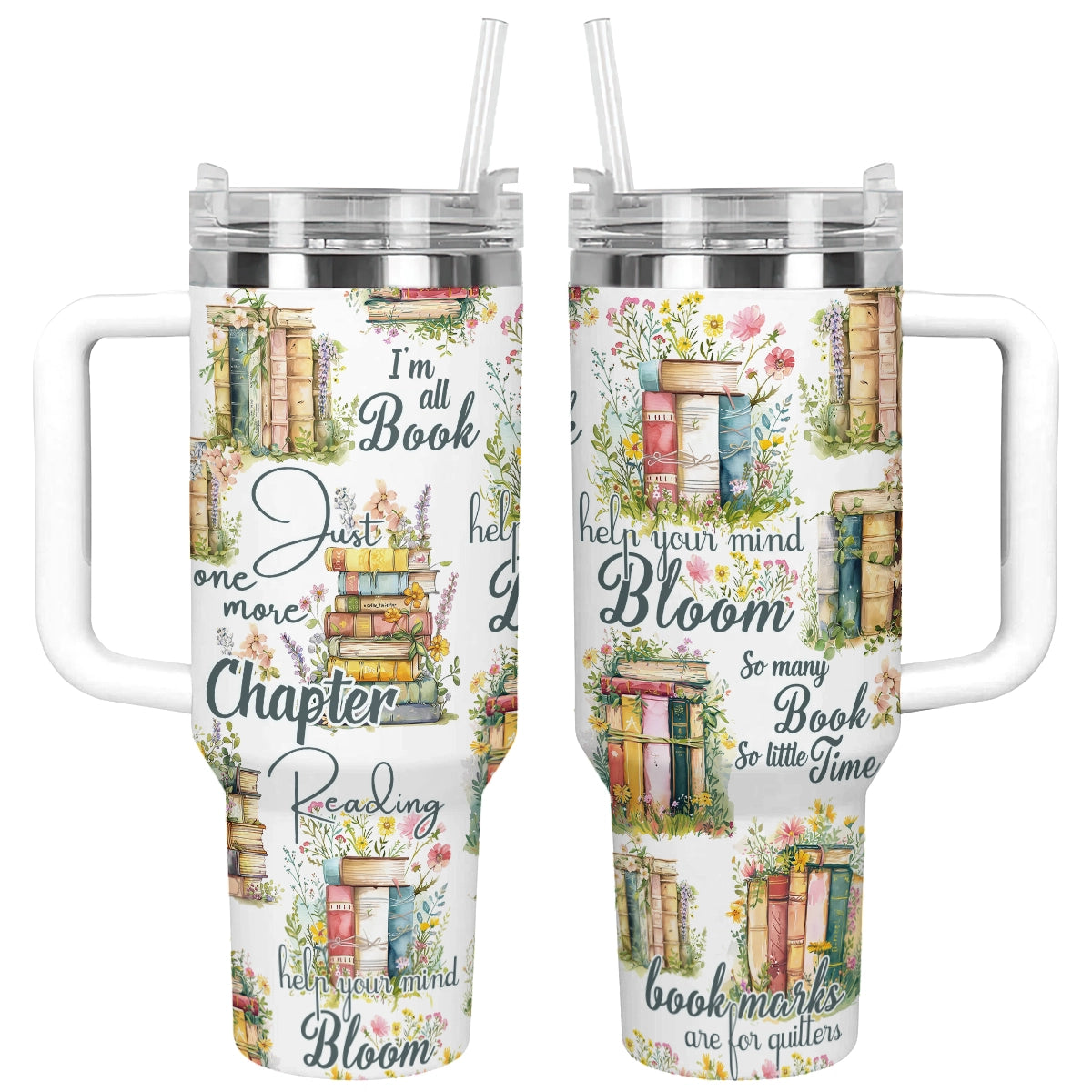 Shineful Tumbler Reading Blooming Books