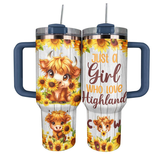 Shineful Tumbler Just A Girl Who Love Highland Cow