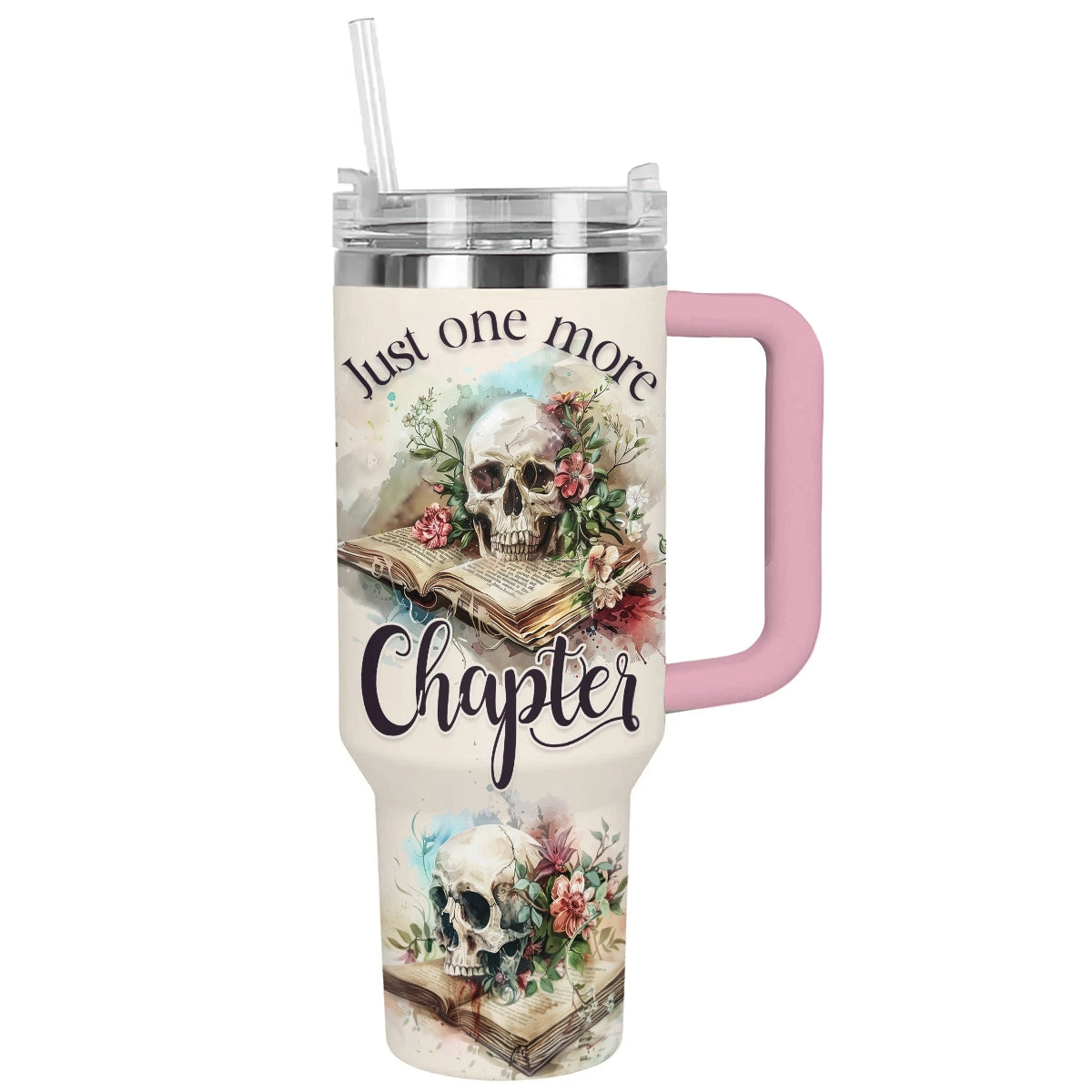 Shineful Tumbler Reading Skull & Books