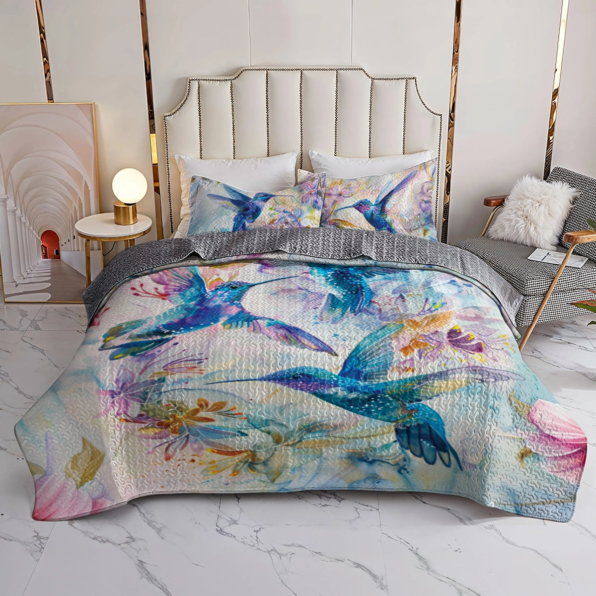 Shineful All Season Quilt 3-Piece Set Hummingbird Haven