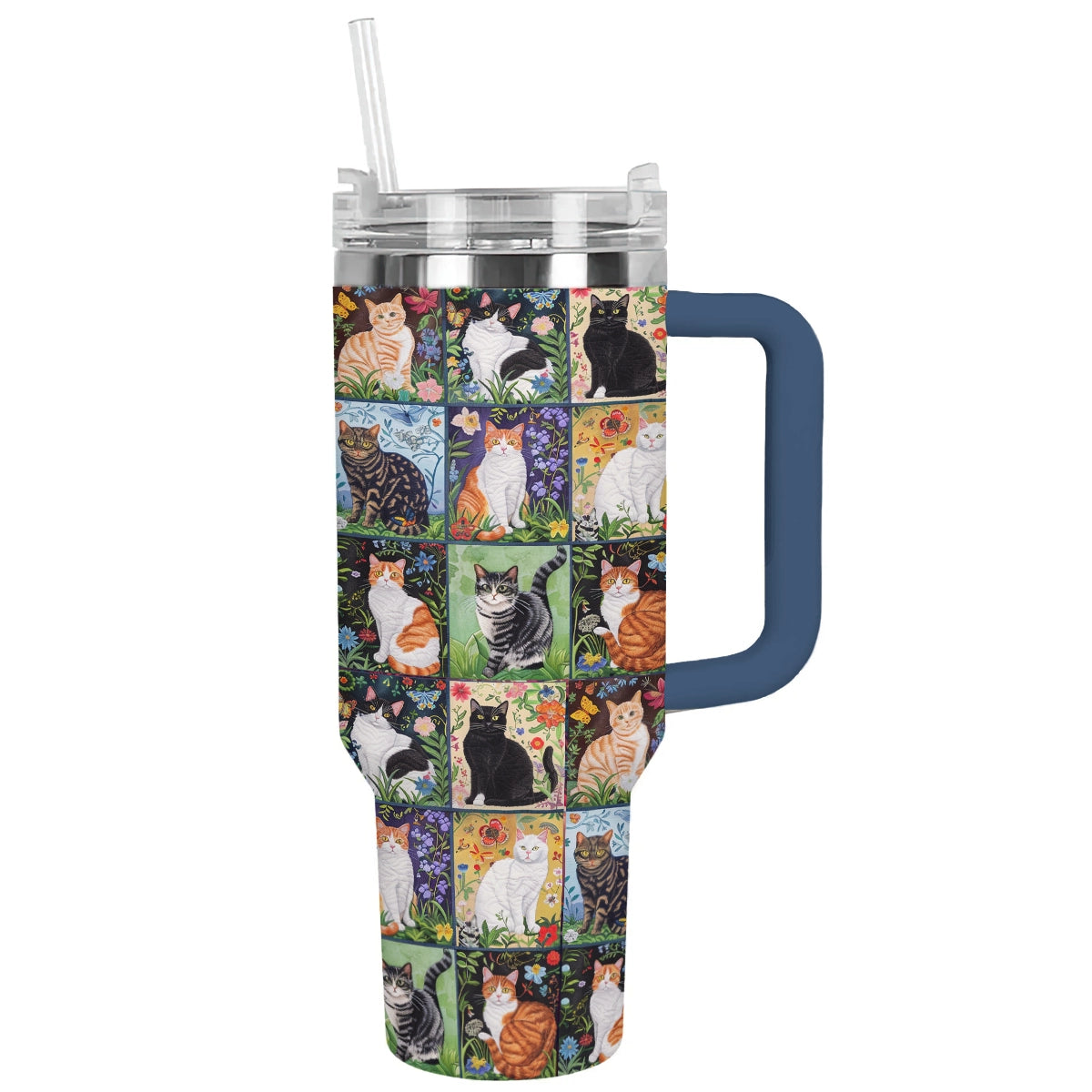 Shiny Tumbler Katze Blumen Katzen