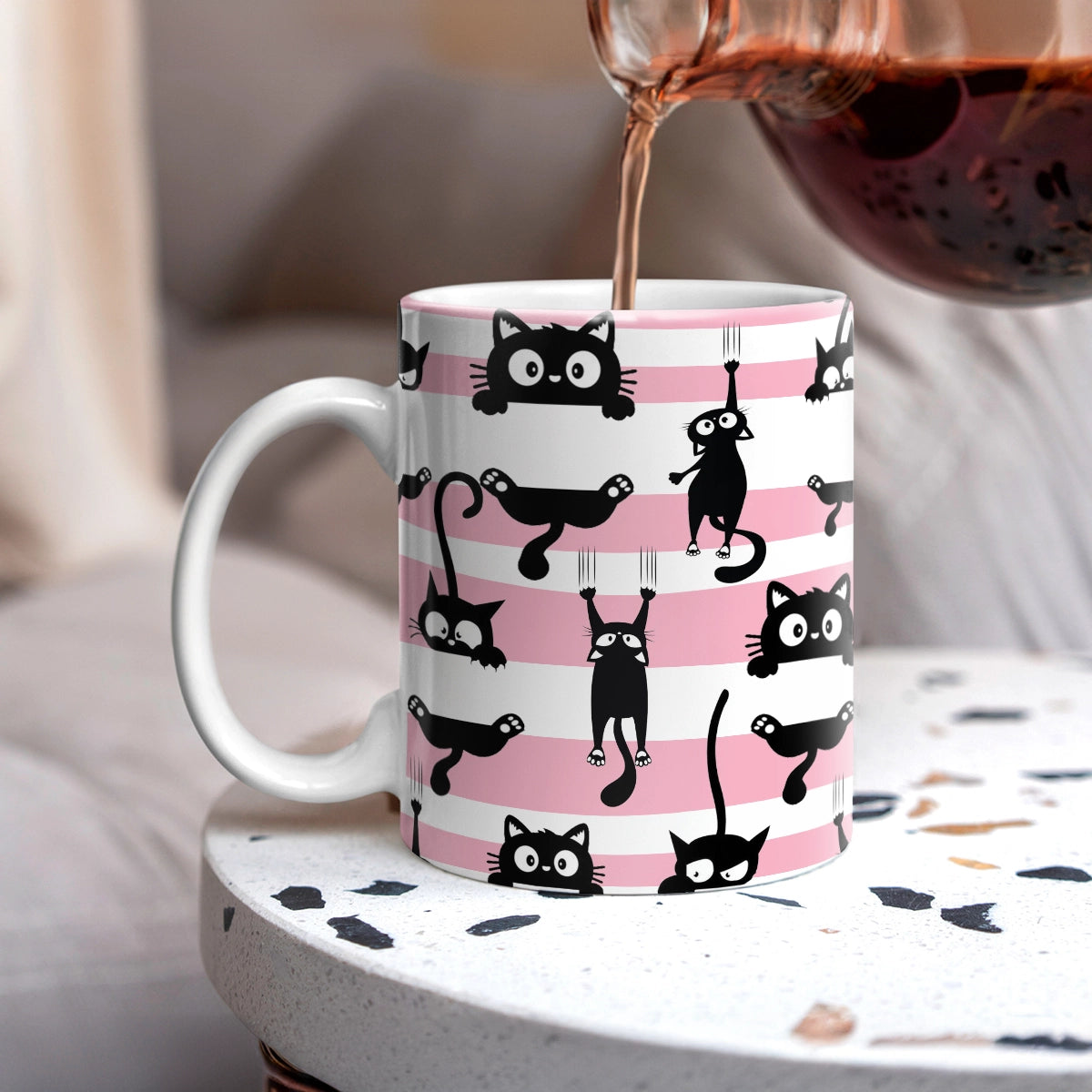 Tasse en céramique brillante Chats parfaitement ludiques