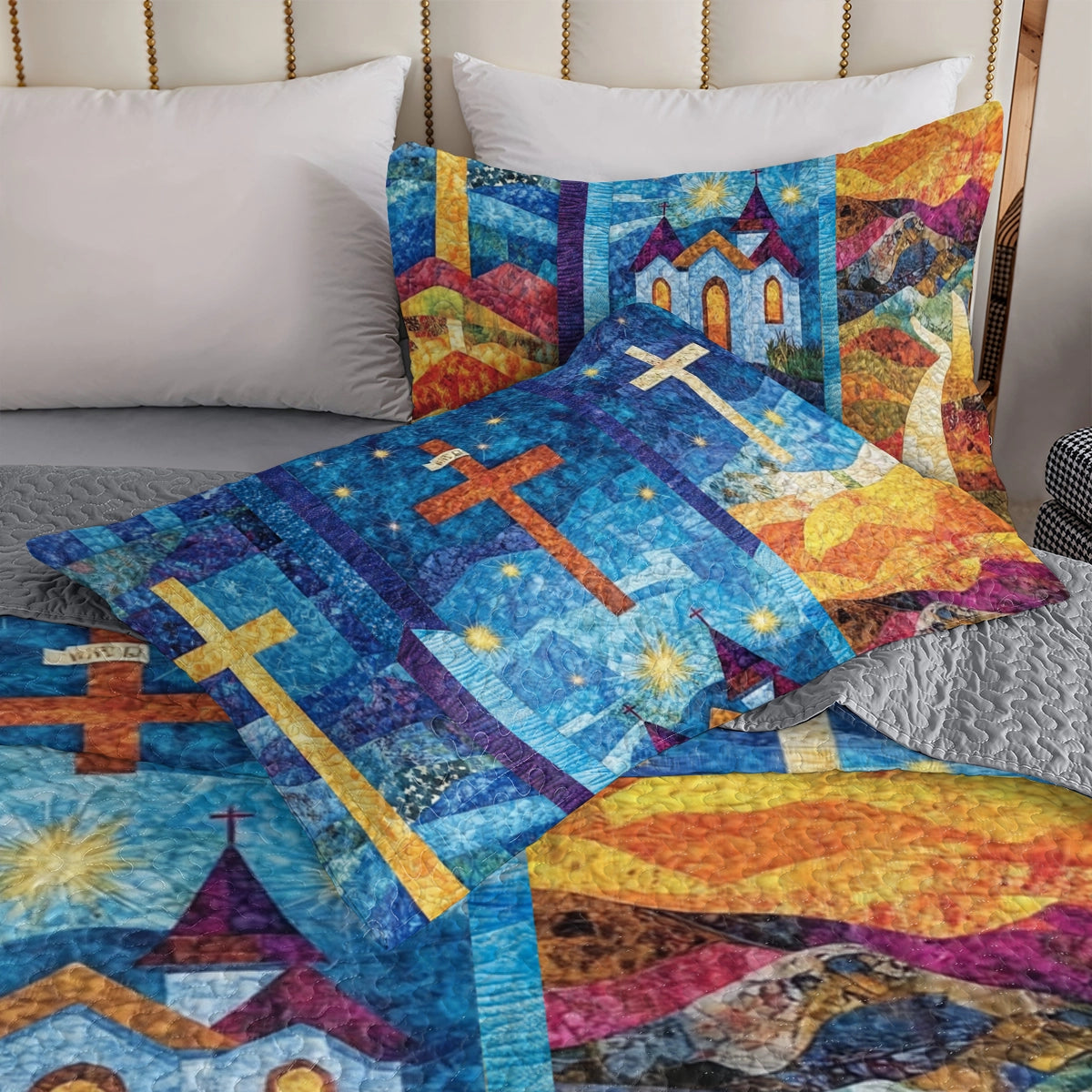 Shineful All Season Quilt 3-Piece Set God Pathway to Peace