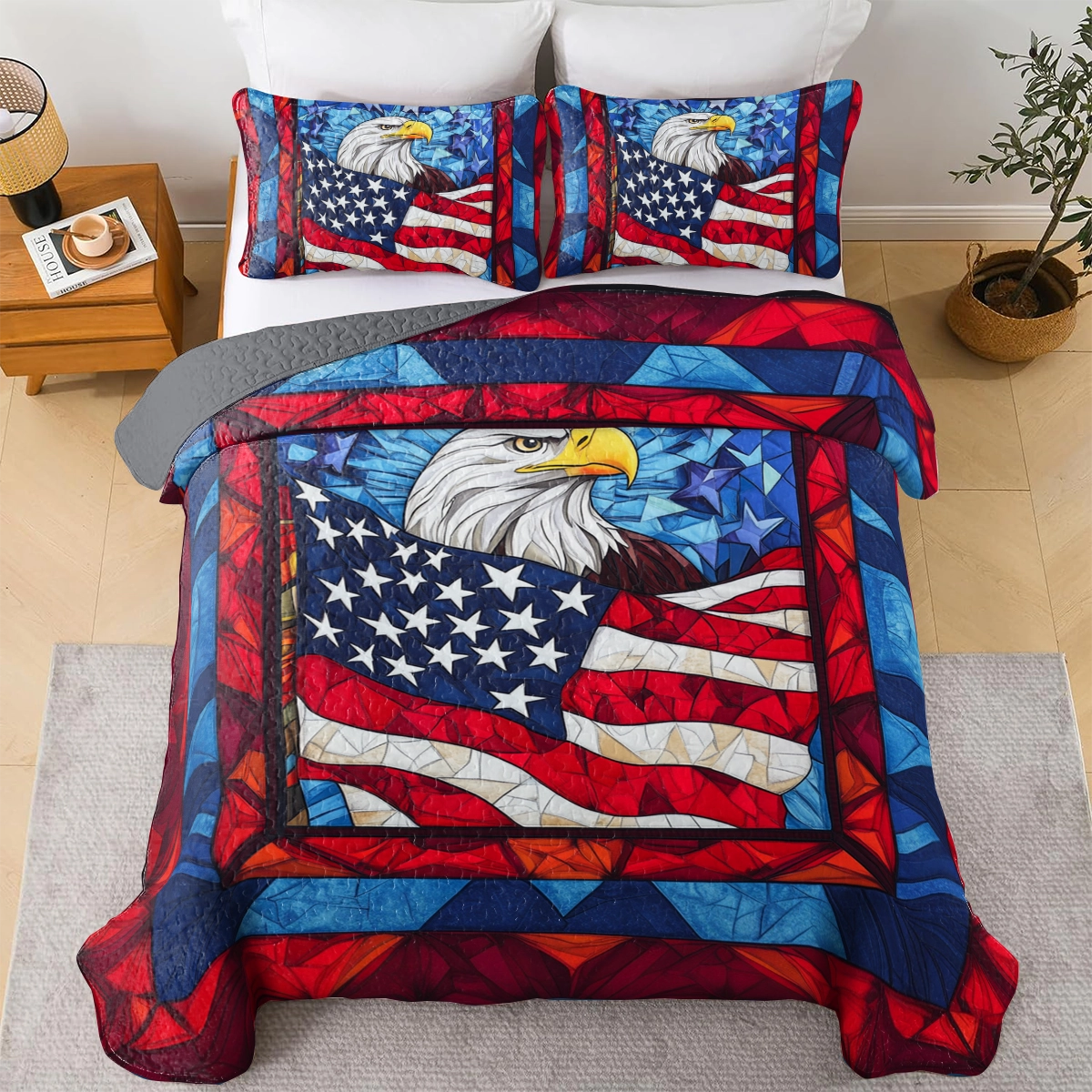 Shineful All Season Quilt 3-Piece Set Patriot's Pride American