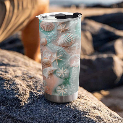 Shineful 20oz Tumbler Vibrant Seashell Beach