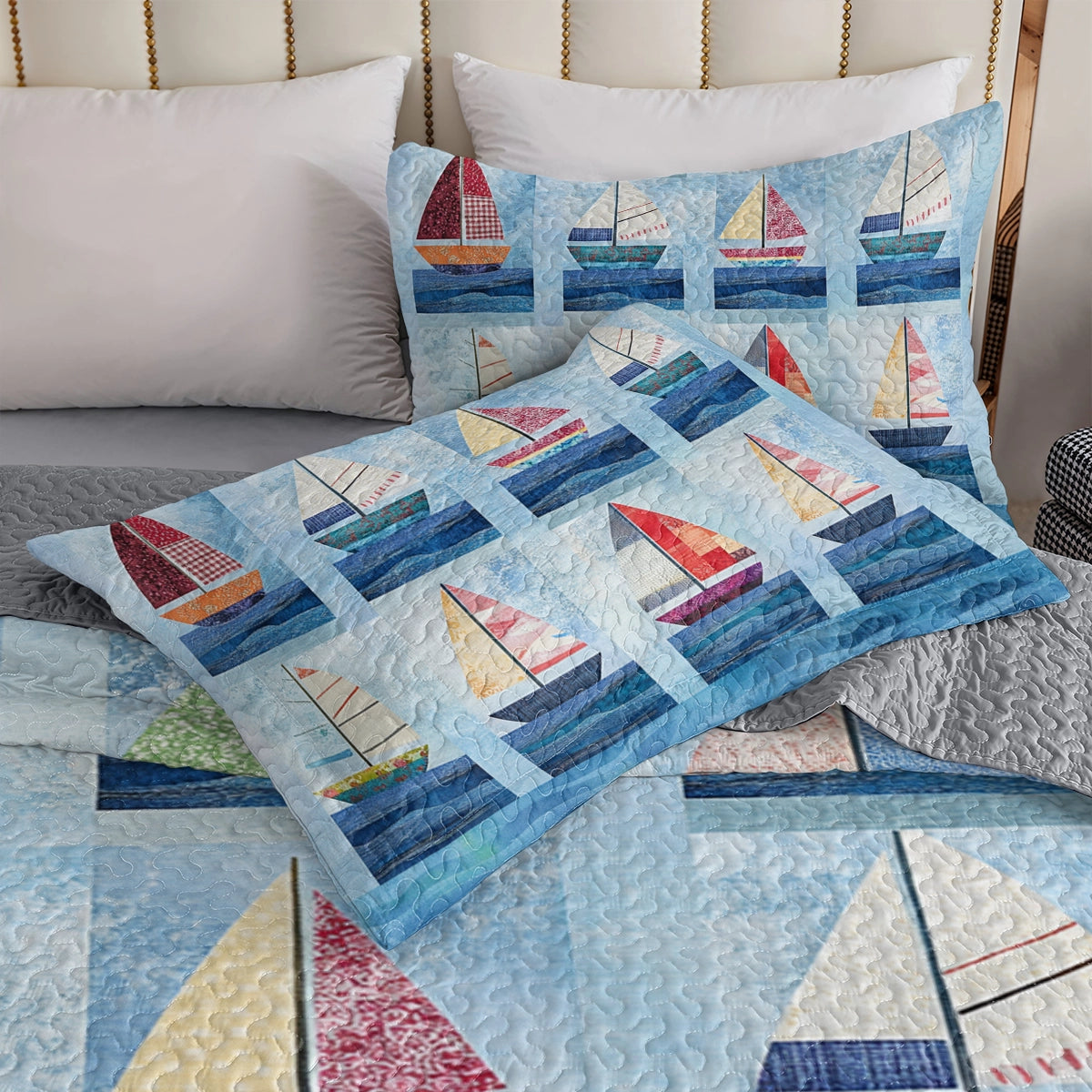 Shineful All Season Quilt 3-Piece Set Sailing Breezy Sails