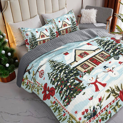 Shineful All Season Quilt 3-Piece Set Christmas Cottage