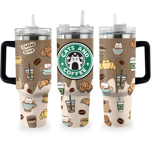 Shineful Tumbler Cat & Coffee