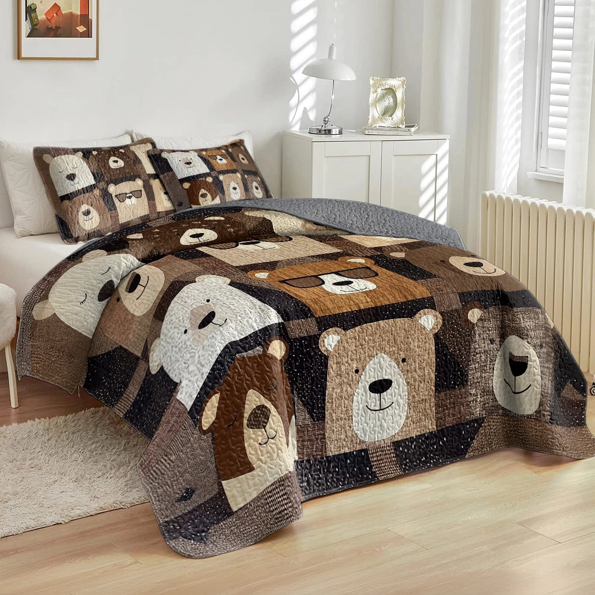 Shineful All Season Quilt 3-Piece Set - Bear Hug Bliss