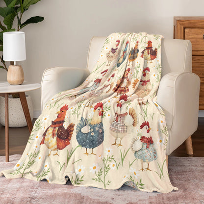 Shineful Fleece Blanket Cozy Chicken